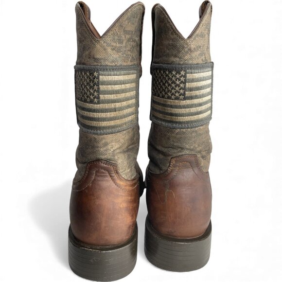 Ariat Leather Western Cowboy Camo Square Toe Boots Men's 9 D - Picture 7 of 10